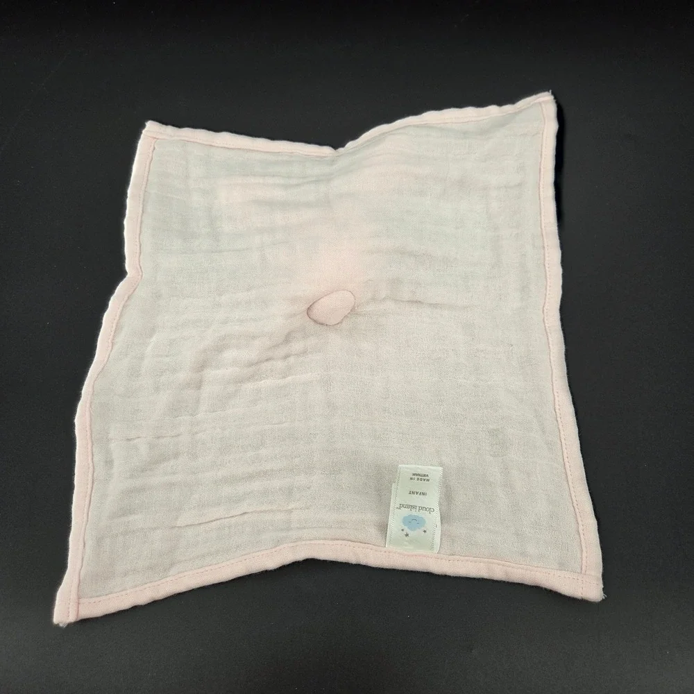 Cloud Island Pink Bunny Rabbit Muslin Security Blanket Lovey Infant Soft Toy
